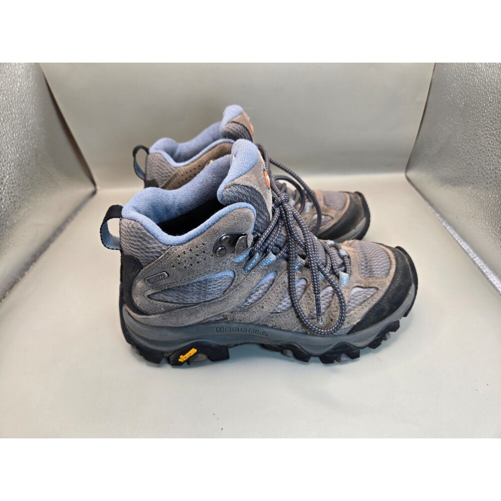 Merrell Moab 3 Mid Hiking Boots Women's 5.5 Grey Trail Vibram Waterproof j500162